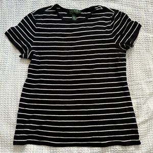 black and white LAUREN ralph lauren short sleeve top